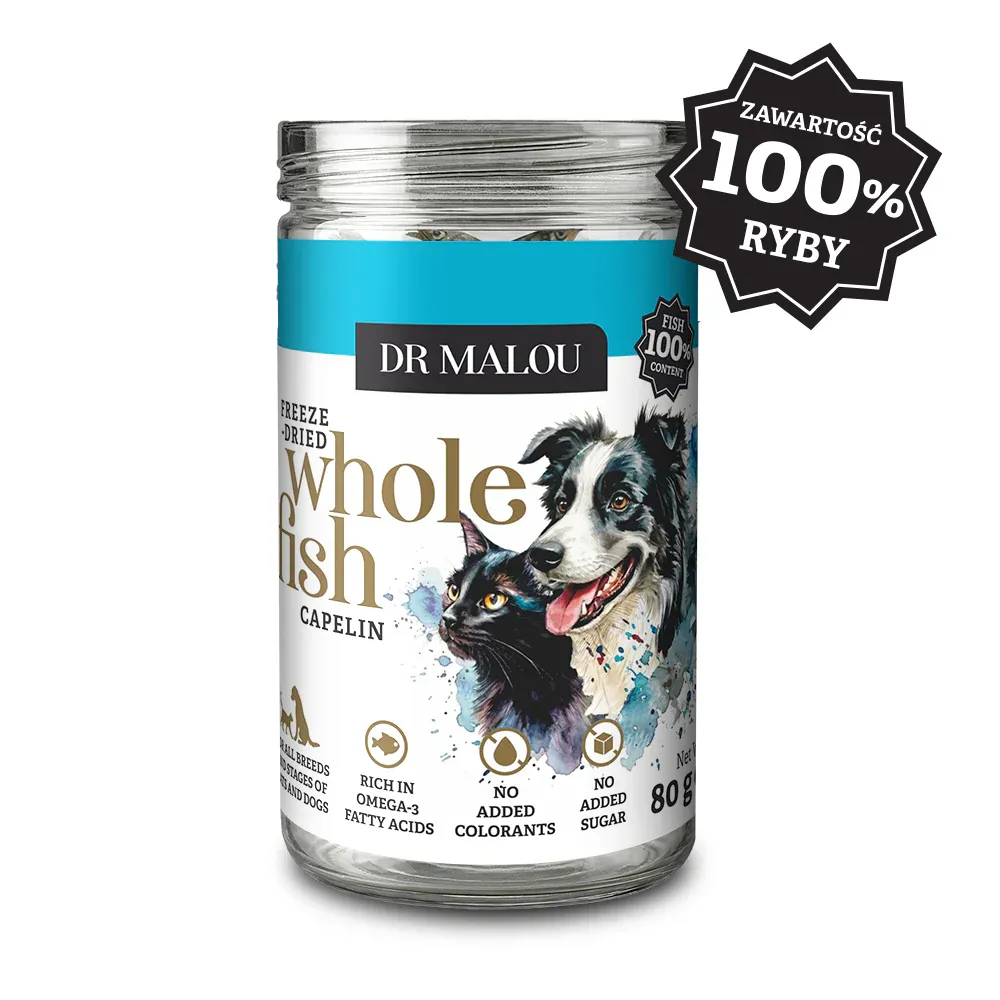 Dr Malou liofilizowane rybki (kapelan) 80g