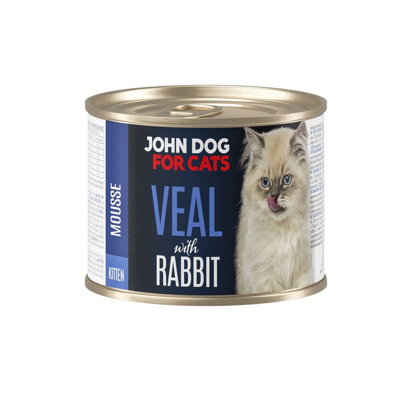 John Dog for cats mus cielęcina i królik - karma mokra dla kociąt 200g