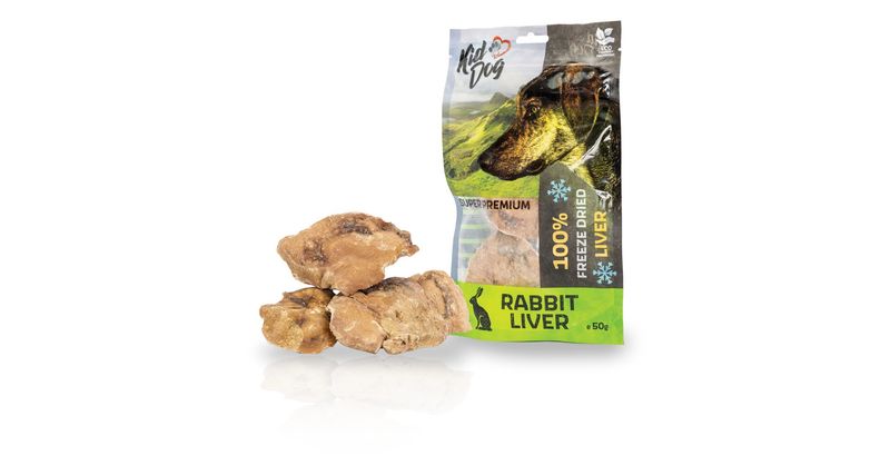 KidDog super premium - liofilizowane wątróbki królicze 50g