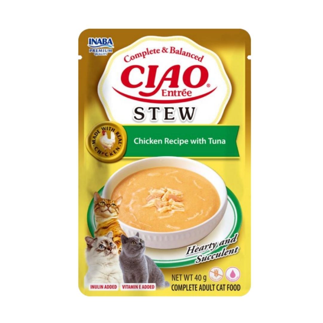 Inaba Ciao Entrée stew - karma pełnoporcjowa: kurczak i tuńczyk 40g