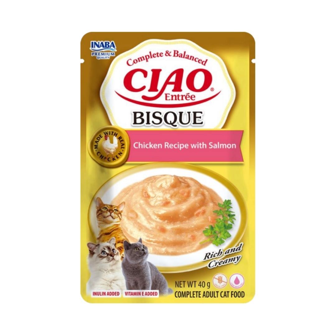 Inaba Ciao Entrée bisque - karma pełnoporcjowa: kurczak i łosoś 40g