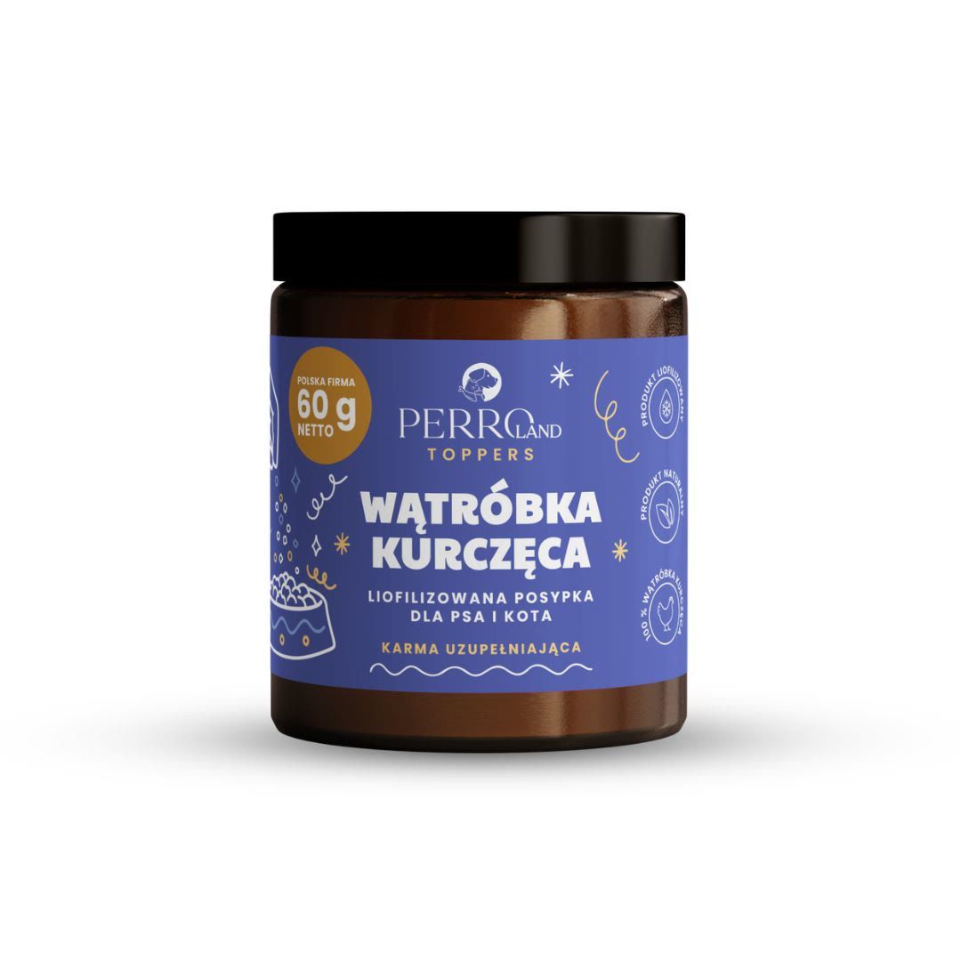 PERROland toppers - posypka liofilizowana WĄTRÓBKA KURCZĘCA 60g