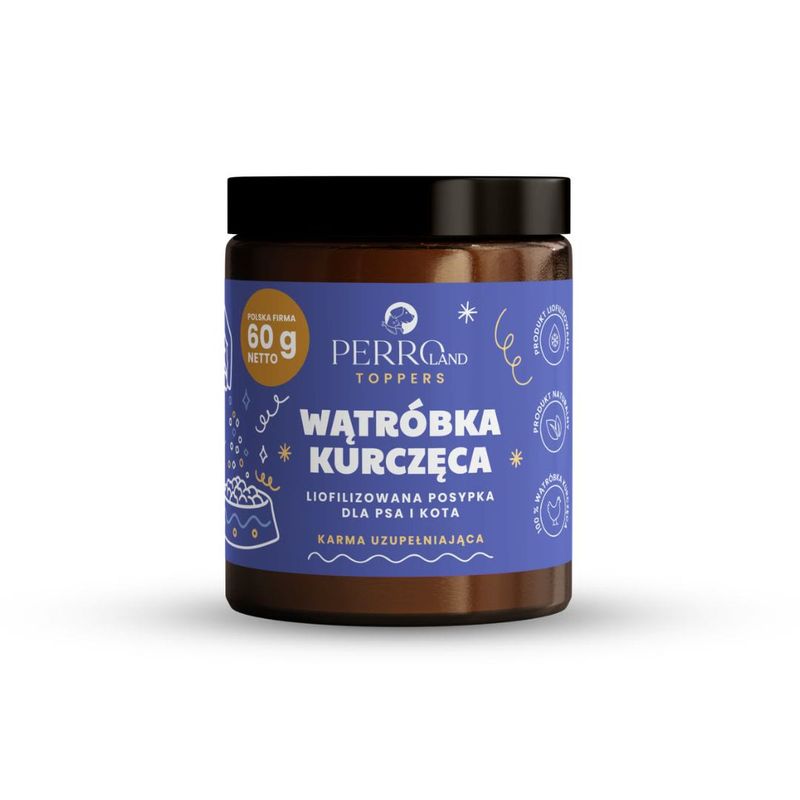 PERROland toppers - posypka liofilizowana WĄTRÓBKA KURCZĘCA 60g
