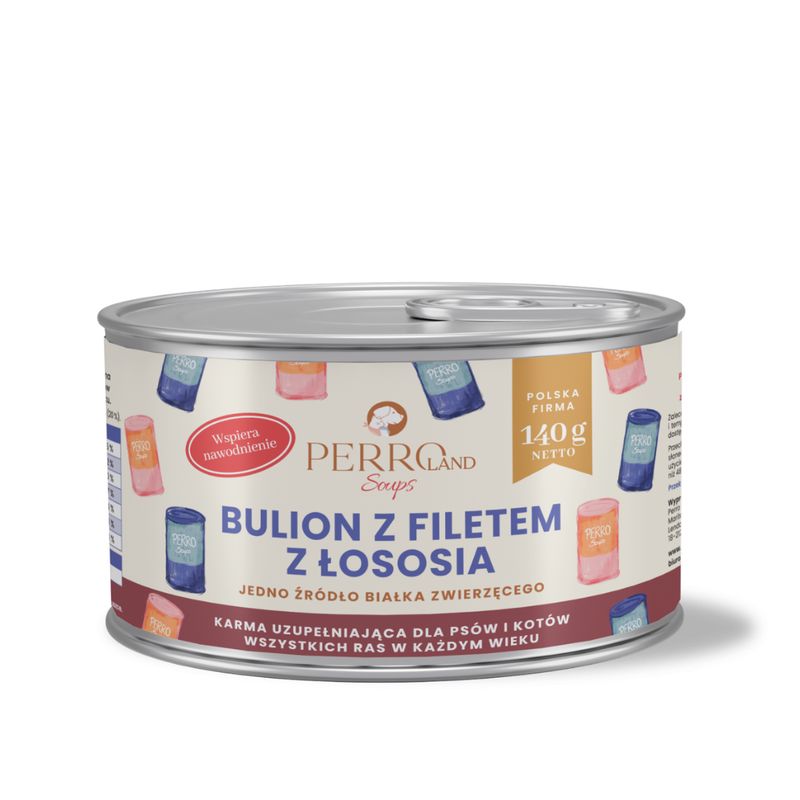 PERROland soups - bulion z filetem łososia 140g
