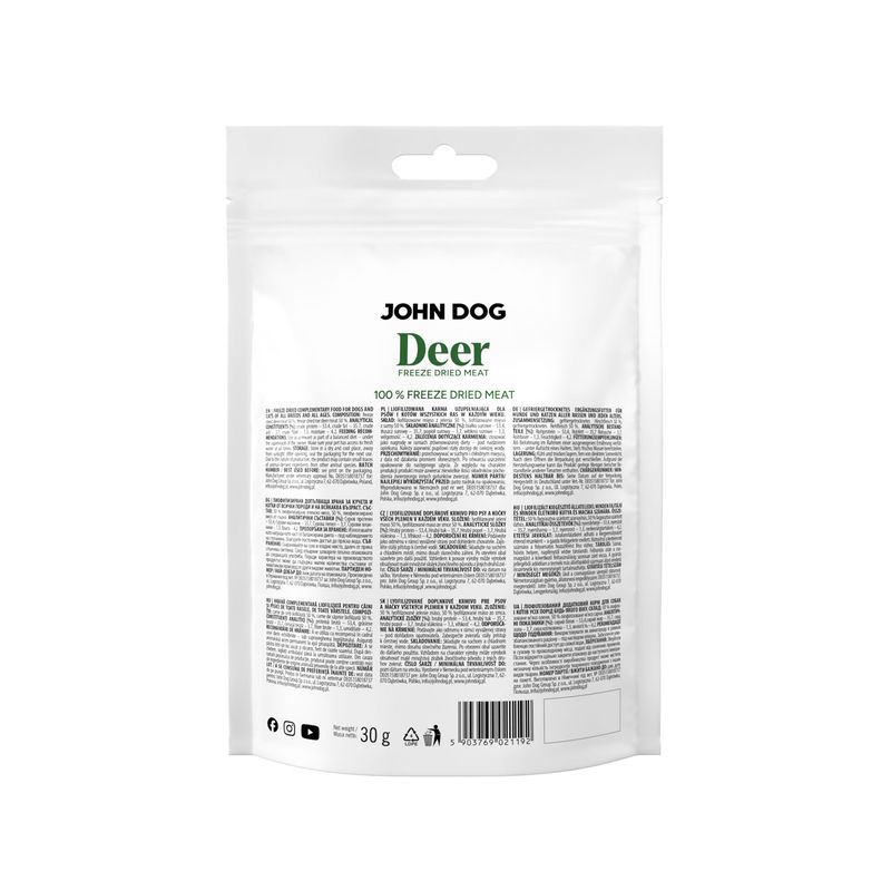 John Dog freeze - liofilizowany przysmak jeleń 30g