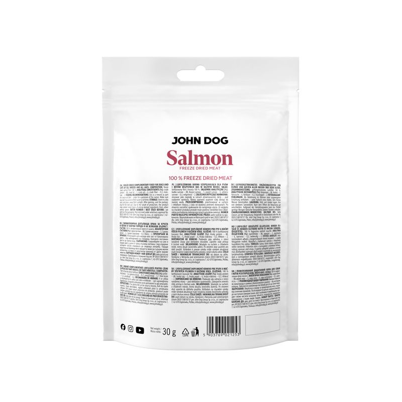 John Dog freeze - liofilizowany przysmak 100% łosoś 30g