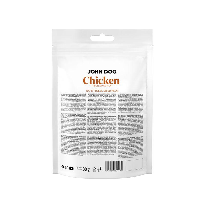 John Dog freeze - liofilizowany przysmak 100% kurczak 30g