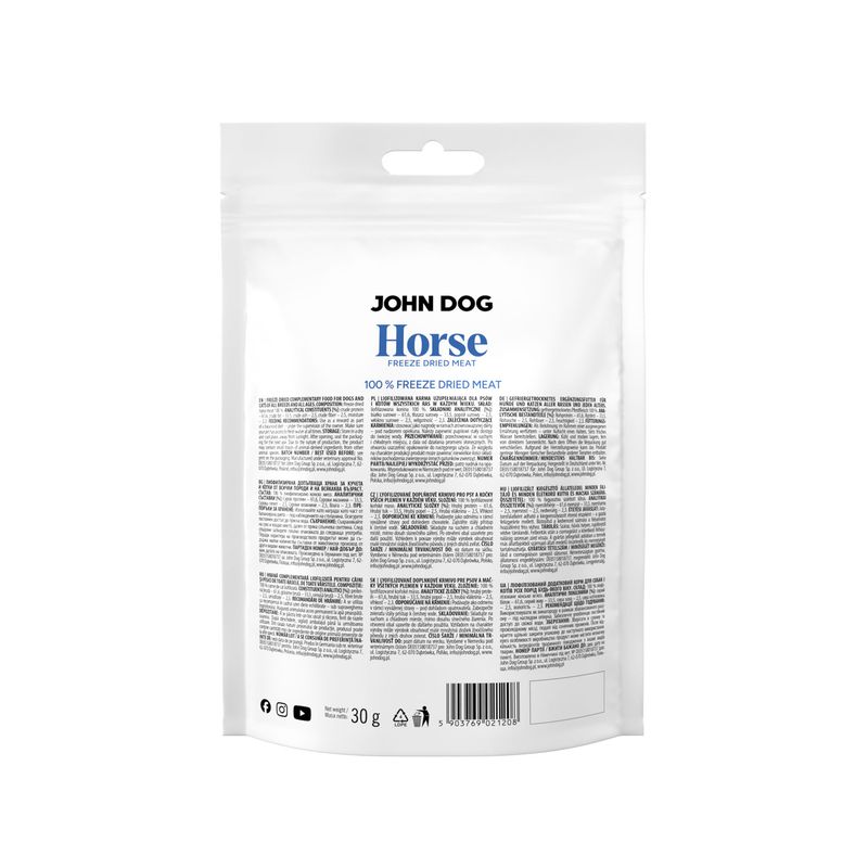 John Dog freeze - liofilizowany przysmak 100% konina 30g