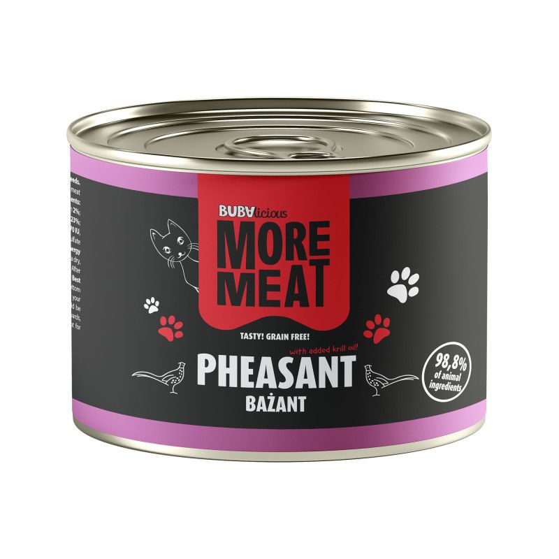 BUBAlicious More Meat - karma dla kota mono pure BAŻANT 185g