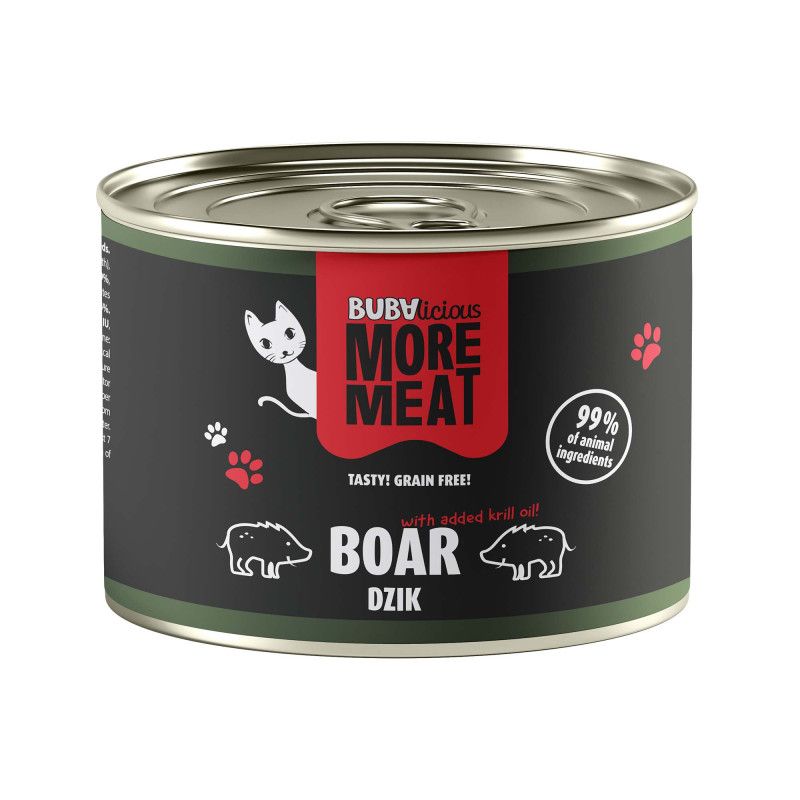 BUBAlicious More Meat - karma dla kota mono pure DZIK 185g