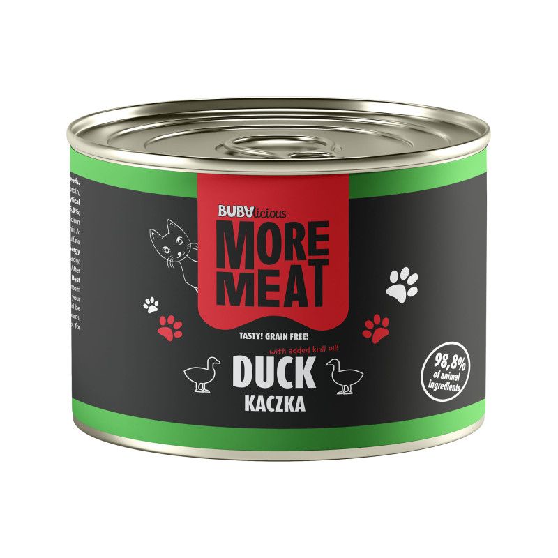 BUBAlicious More Meat - karma dla kota mono pure KACZKA 185g