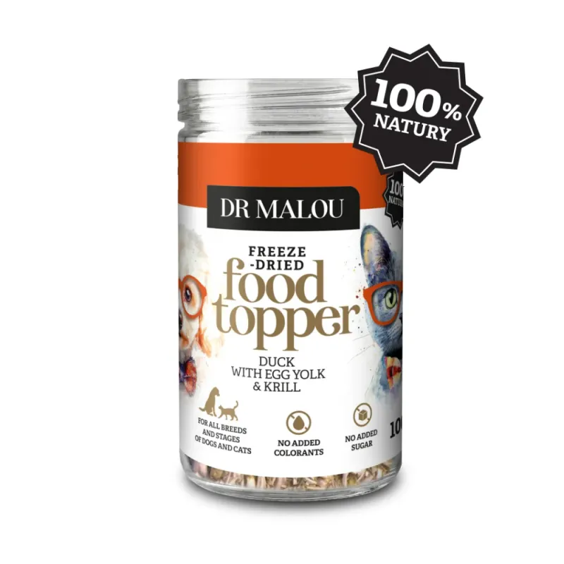 Dr Malou topper kaczka z żółtkiem i krylem 100g