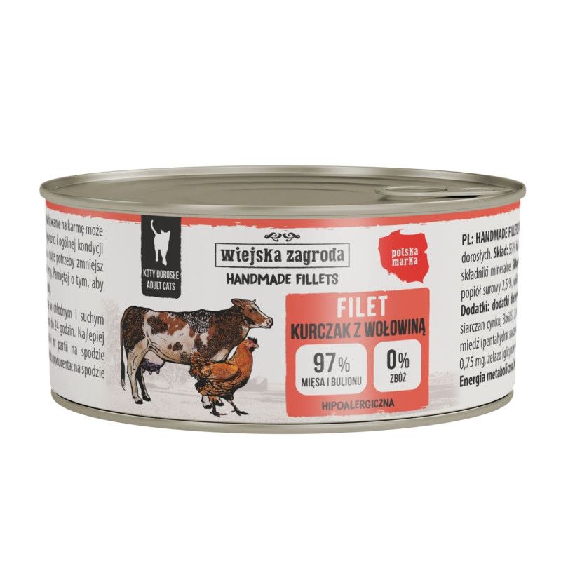 Wiejska Zagroda Handmade fillets - kurczak z wołowiną 70g