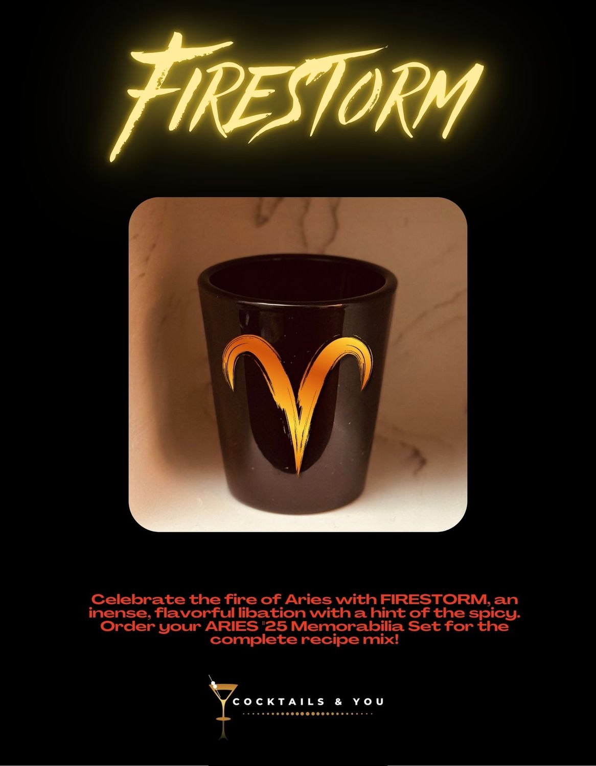 Aries &#39;25 Matching Shot Glass (Black Sample - LIMITED SUPPLY)