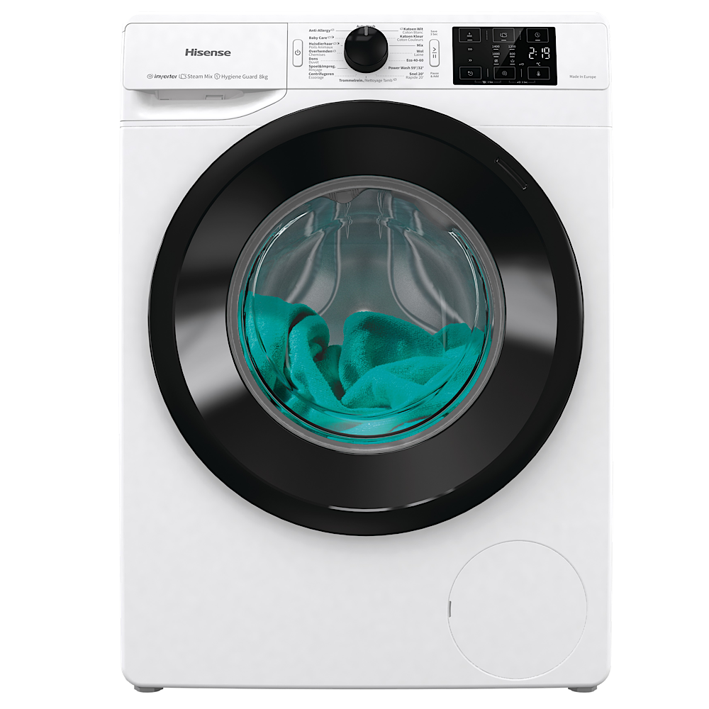 Hisense wasmachine WFGE901439VMQ –9Kg – Essential serie