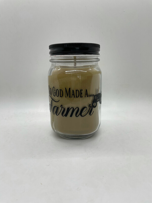 "So God Made A Farmer" Candle