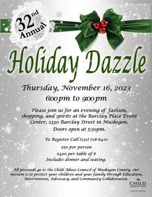 32nd Annual Holiday Dazzle ~ Table of 8 Registration