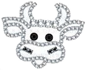 Rhinestone Cow Label Pin - Small Rhinestone Cow Label Pin - Small