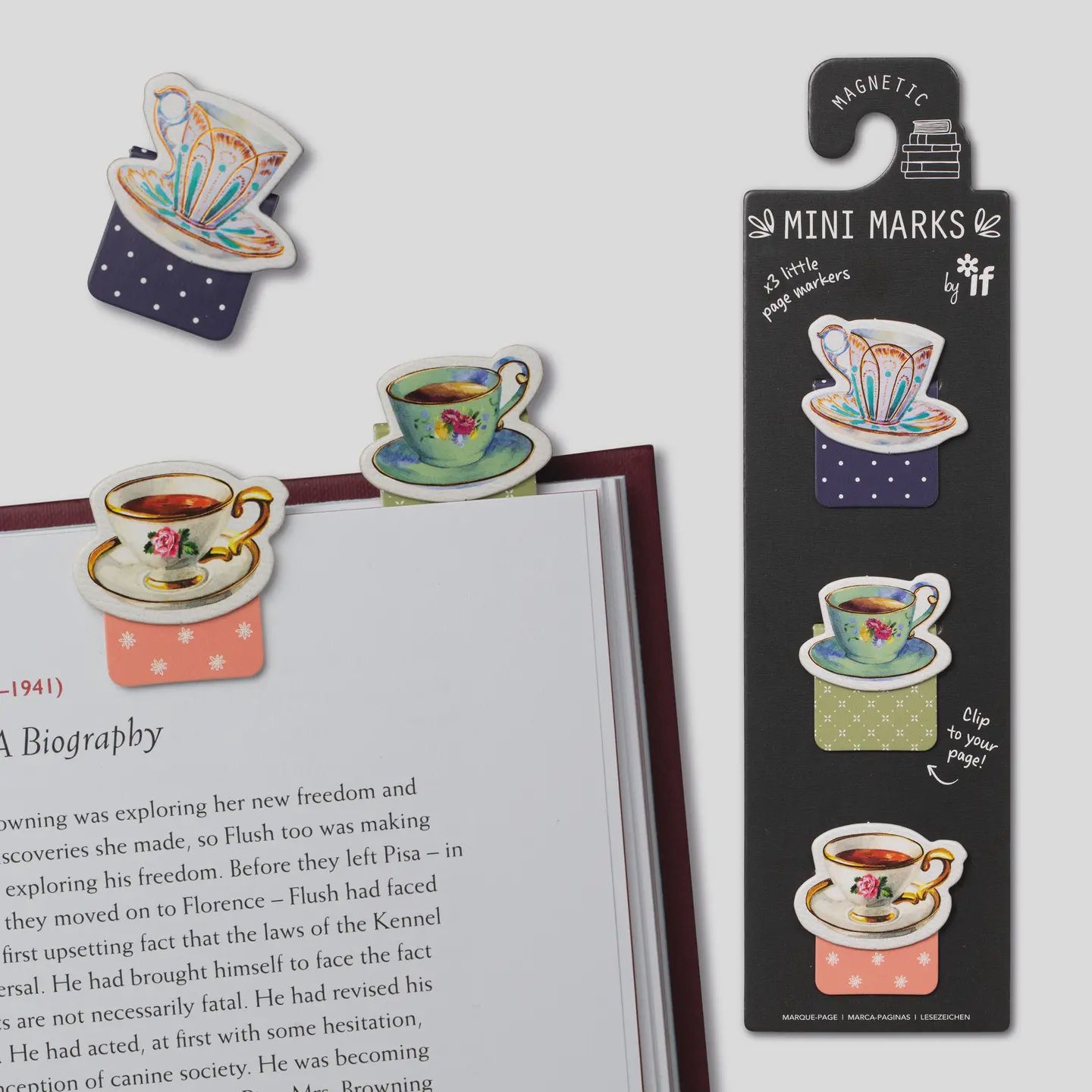 Mini-Marks Magnetic Bookmarks (Tea Cups)