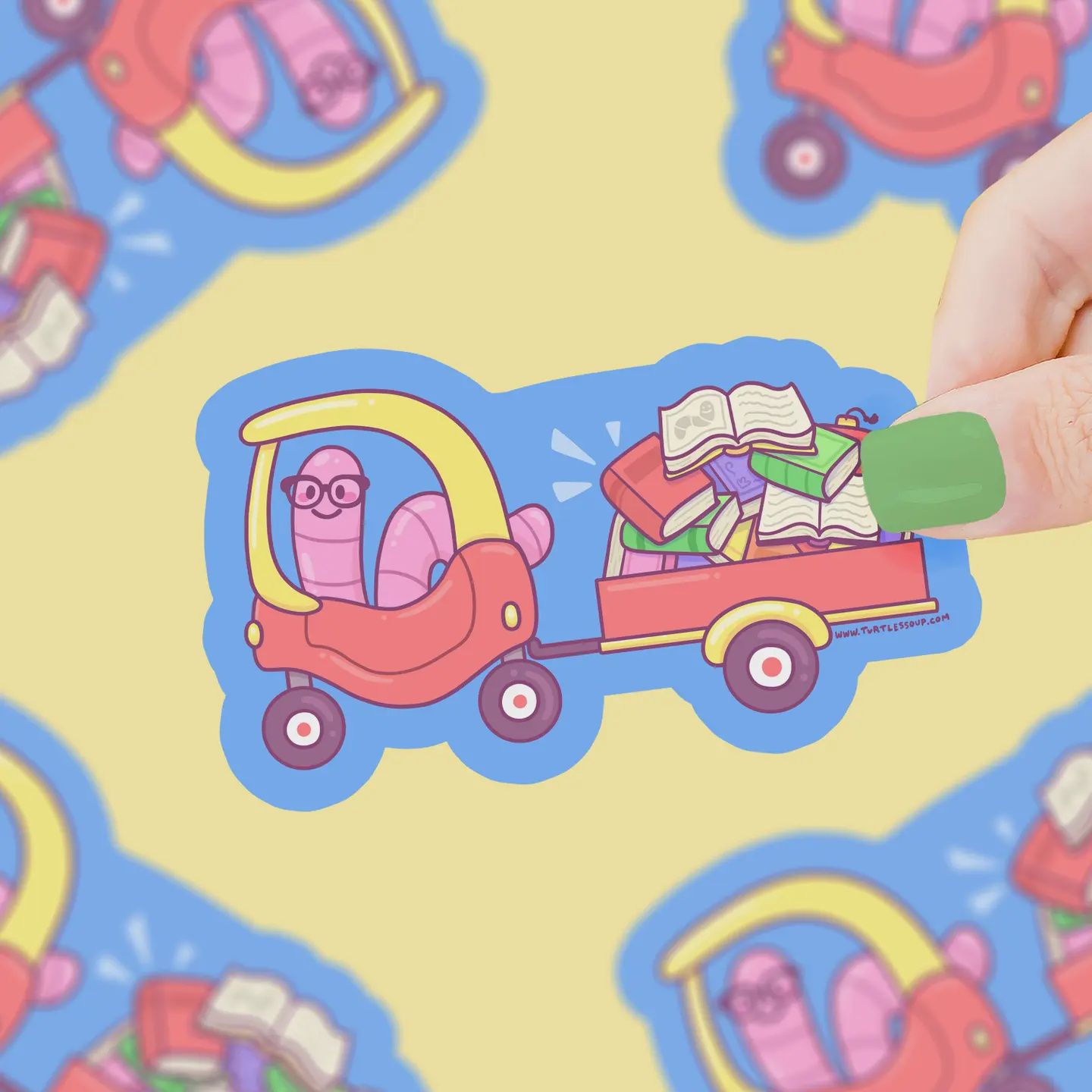 Bookworm Tow Truck Art (Vinyl Sticker)
