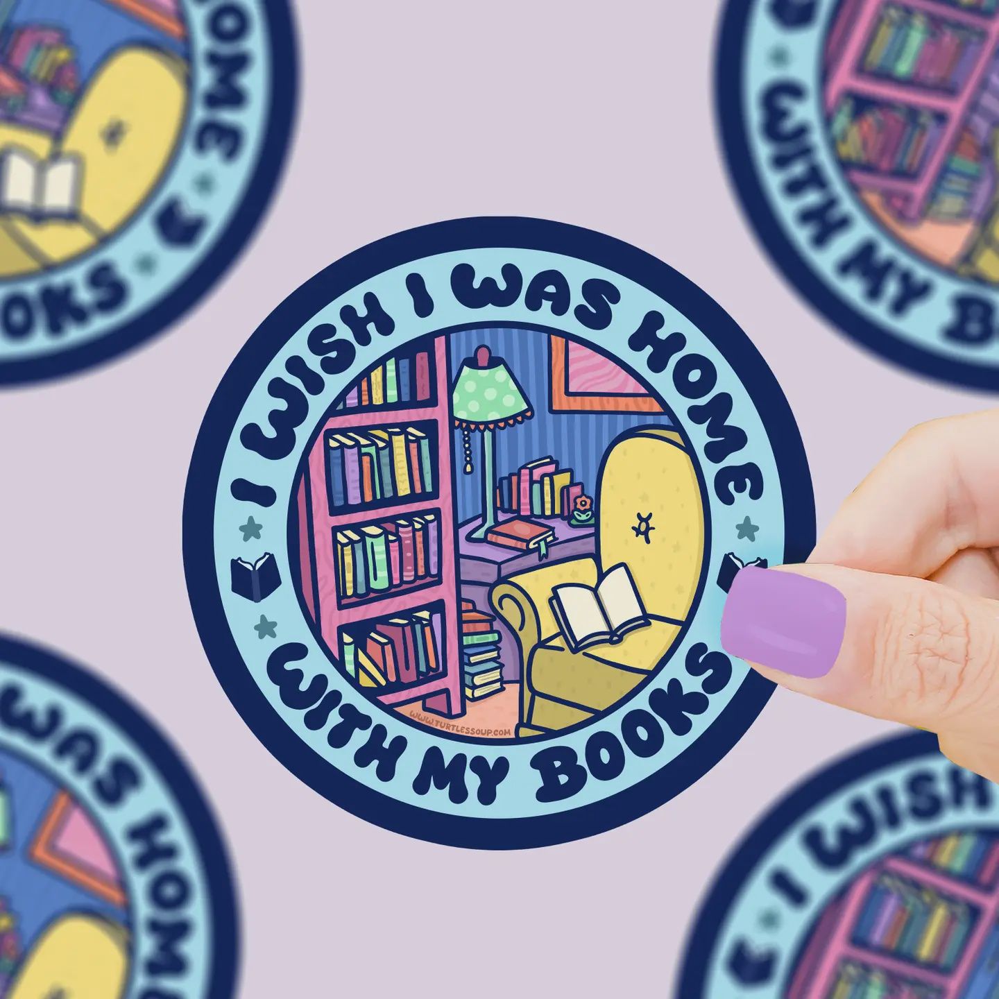 Wish I Was Home With My Books (Vinyl Sticker)