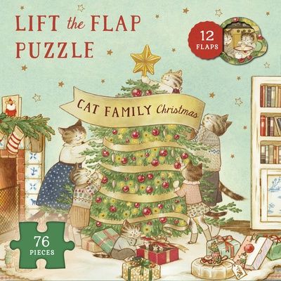 Cat Family Christmas Lift-The-Flap 76 Piece Puzzle