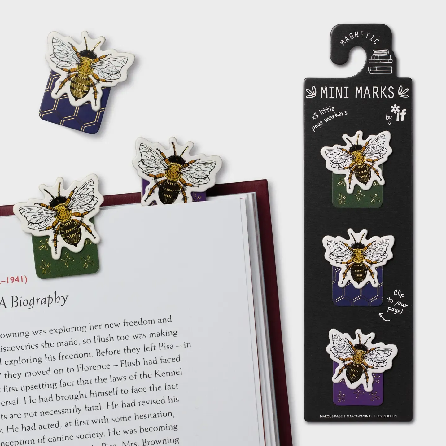 Mini Magnetic Bookmarks, Colour: Bees