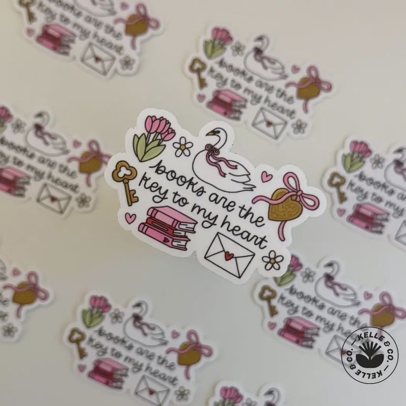 Books Are the Key to My Heart (Vinyl Sticker)