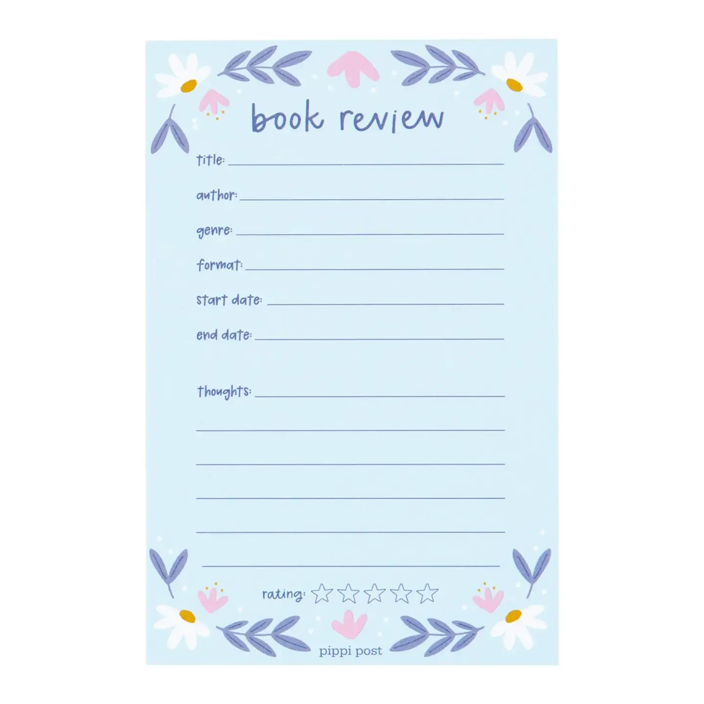 Book Review Notepad, Colour: Blue