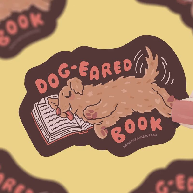Dog Eared Book (Vinyl Sticker)