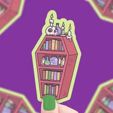 Coffin Bookshelf (Vinyl Sticker)