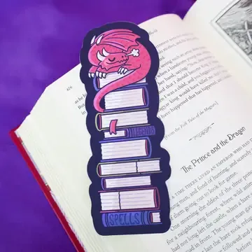 Sleeping Dragon on a Stack of Books (Bookmark)