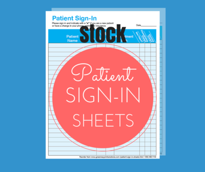 Stock Patient Sign-in Forms. 2 part and 1 part