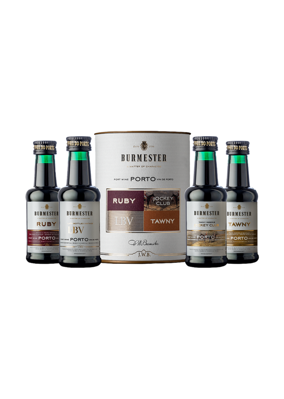 Burmester, Porto DOP Assorti Koker 4 x 0,05L, Ruby, Tawny, LBV, Jockey Club