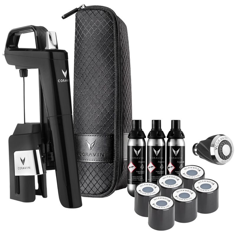 Coravin, Model SIX+ Piano Black - Silver - Burgundy