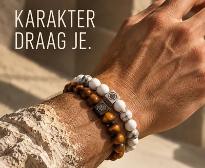 Iron &amp; Oak Natuursteen Armbanden