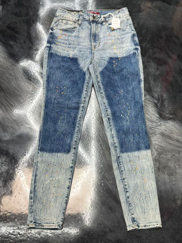 multi fabric women&#39;s jeans