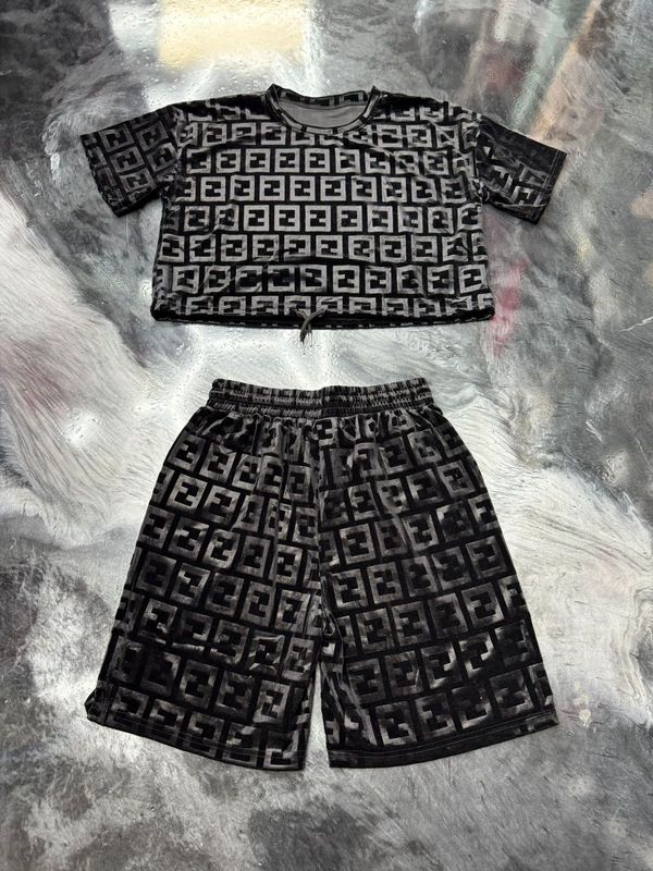 bald velvet shirt with short set