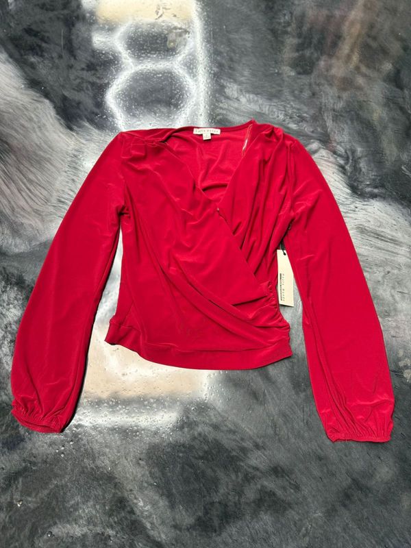 fancy red blouse 