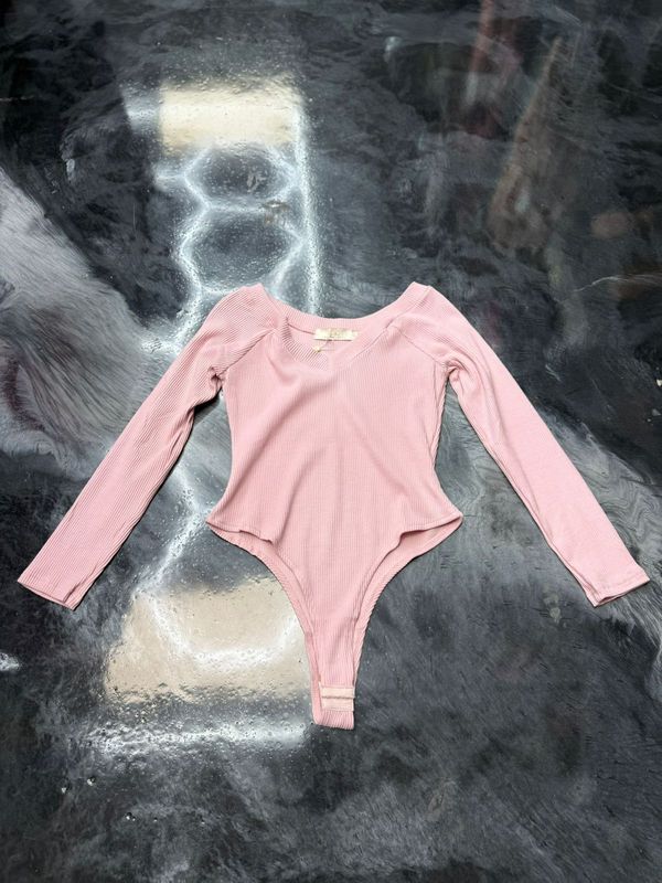 doll pink long sleeve body suit 