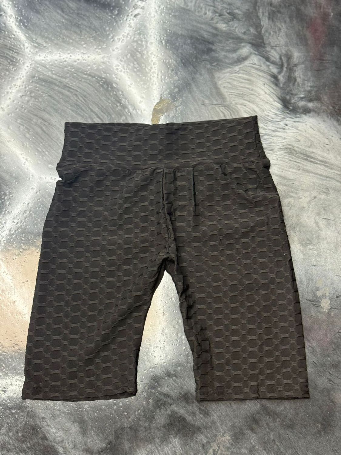 black ribbed biker shorts