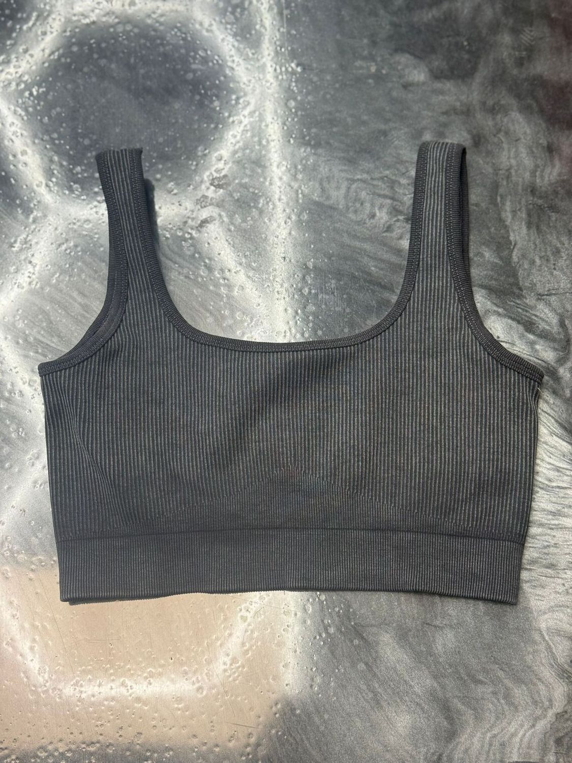 deep grey lined sports bra