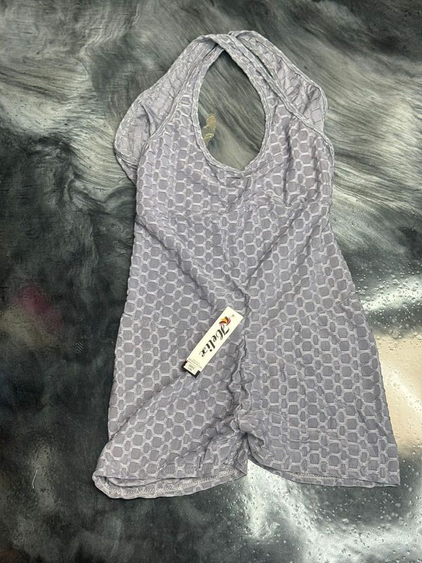 Textured Cross Back Romper