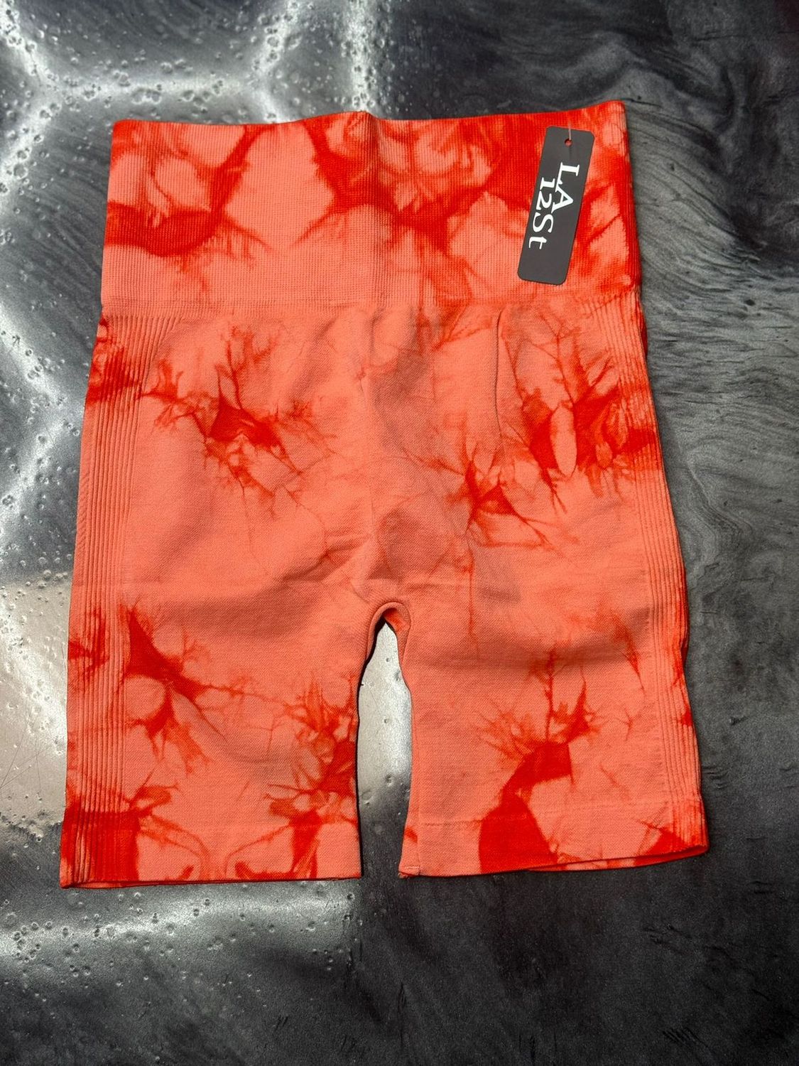 orange way marble biker short 