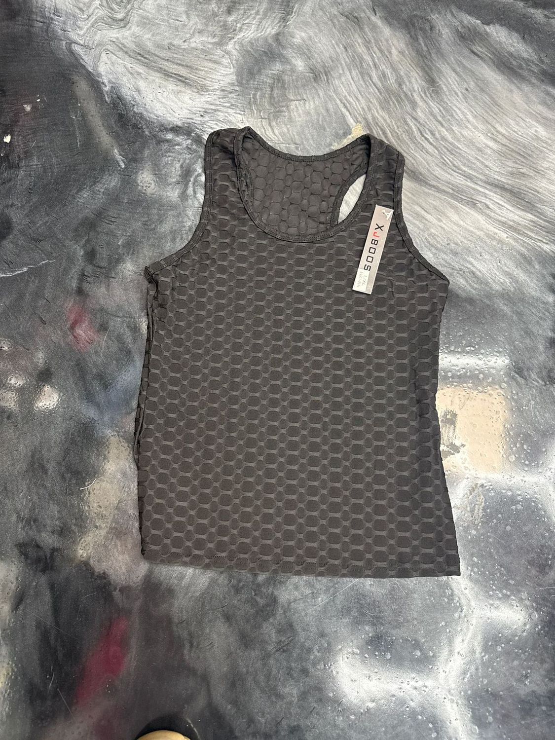 black ribbed workout tank