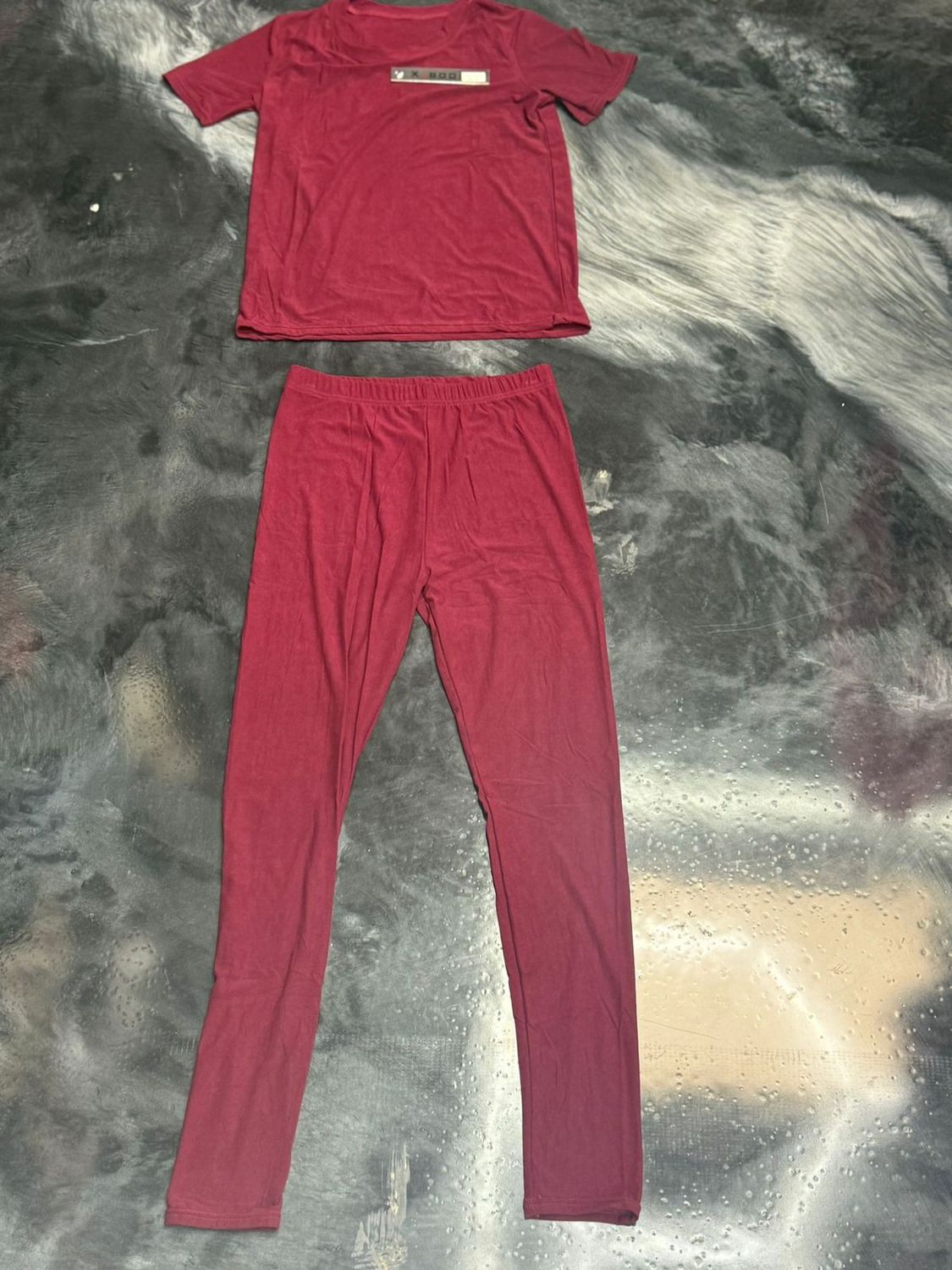 maroon shirt with leggings lounge set