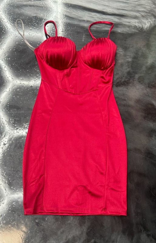 Red Satin Mini Dress