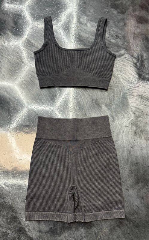 Ribbed Biker Short Set