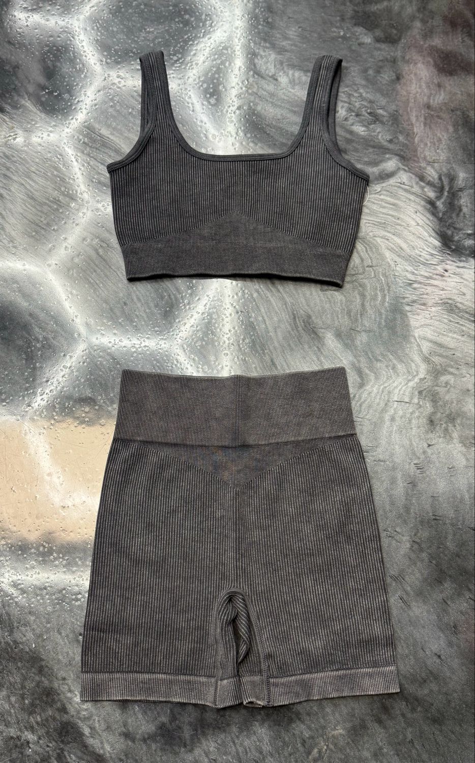 Ribbed Biker Short Set