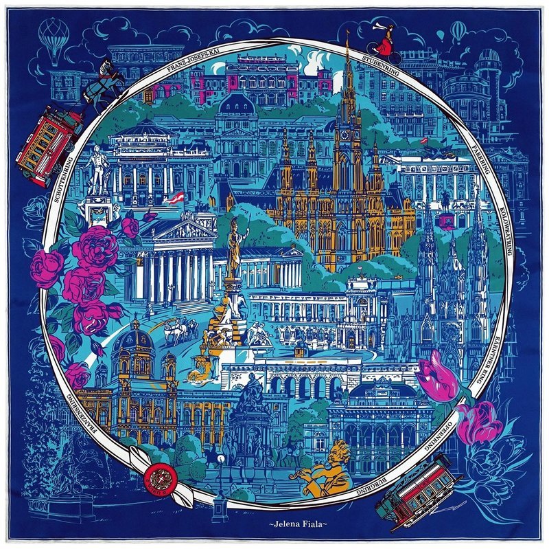 Silk scarf &quot;Vienna’s Grand Boulevard&quot;